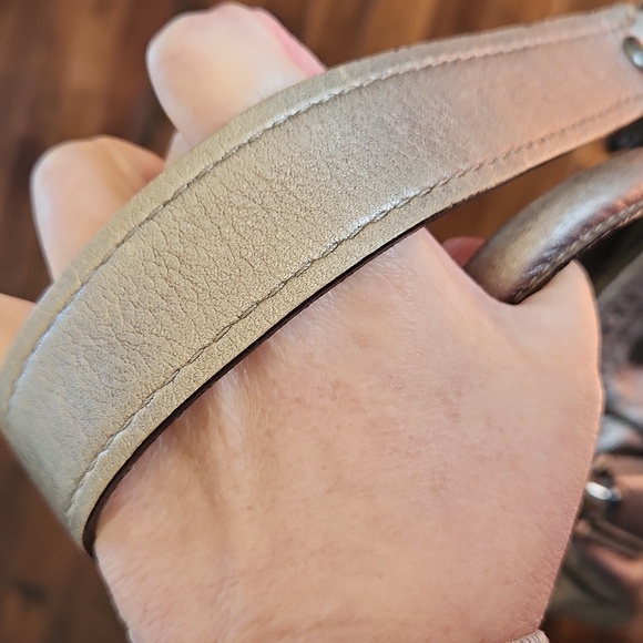 Coach Kristin Metallic Leather Bag Purse Pewter - Picture 15 of 17